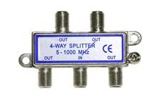   Anténní rozbočovač RO113 4x F - (5-1000MHz), útlum 8dB, 1 větev průchozí DC