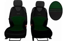 Autopotahy Active Sport kožené s alcantarou, sada pro dvě sedadla, zelené SIXTOL