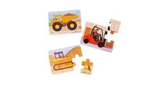 Bigjigs Toys Puzzle 3v1 Stavební stroje 