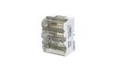 Blok distribuční BED-408/80B, 4pól. (4x8), Cu, 80A, 500V AC/DC, šedý, na DIN/ panel
