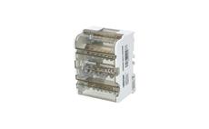 Blok distribuční BED-408/80B, 4pól. (4x8), Cu, 80A, 500V AC/DC, šedý, na DIN/ panel