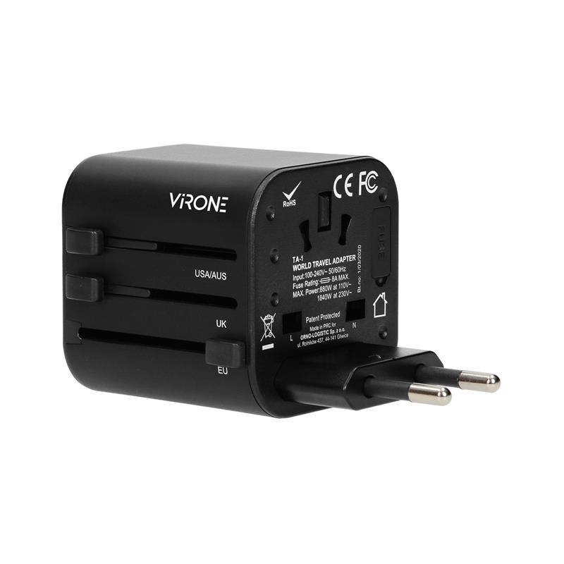 Cestovní adaptér VIRONE GOworld TA-1 Cestovní adaptér VIRONE GOworld TA-1