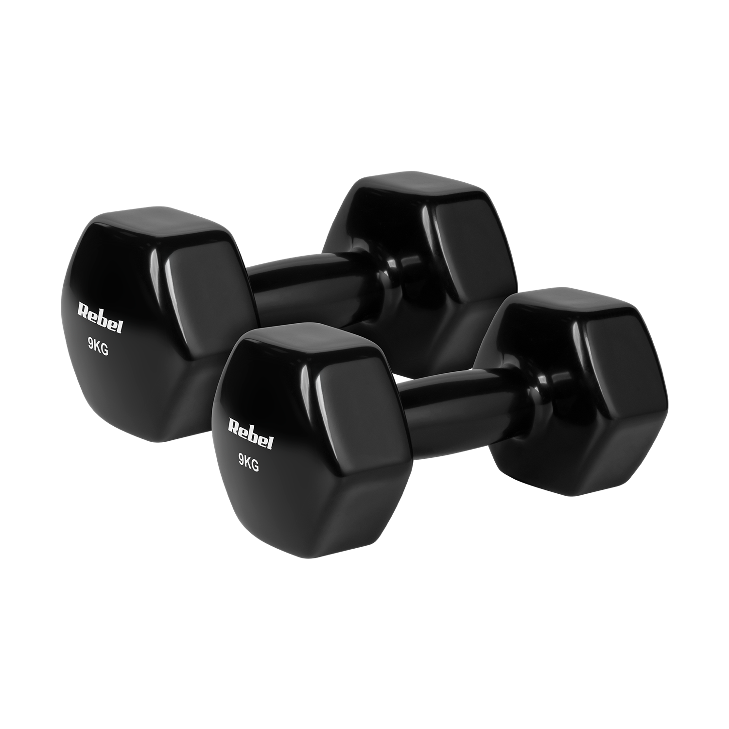 Činky REBEL ACTIVE 2340-9 vinylové HEX 2x9kg Činky REBEL ACTIVE 2340-9 vinylové HEX 2x9kg
