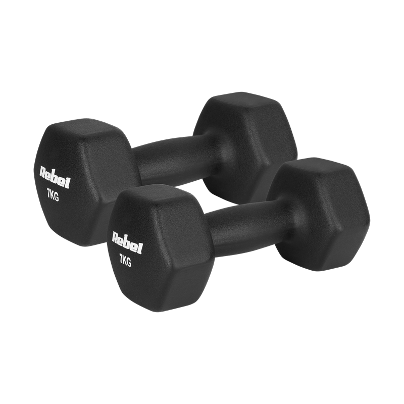 Činky REBEL ACTIVE RBA-2330-7 litinové neoprenové HEX 2x7kg Činky REBEL ACTIVE RBA-2330-7 litinové neoprenové HEX 2x7kg