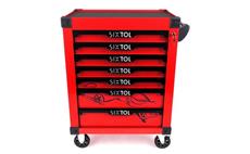 Dílenský vozík na nářadí MECHANIC TROLLEY KEVIN RED, 7 šuplíků SIXTOL