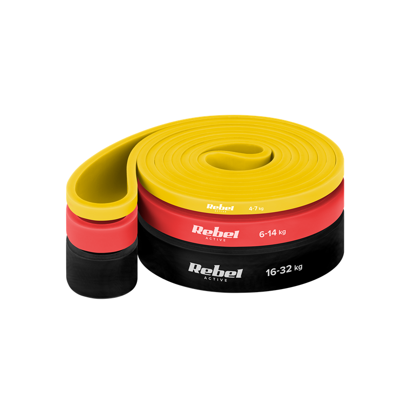 Guma posilovací REBEL ACTIVE RBA-3001-S3 TPE sada cvičebních pásů - Power Band PT-S3, 4-55 kg, 3 pásy Guma posilovací REBEL ACTIVE RBA-3001-S3 TPE sada cvičebních pásů - Power Band PT-S3, 4-55 kg, 3 pásy