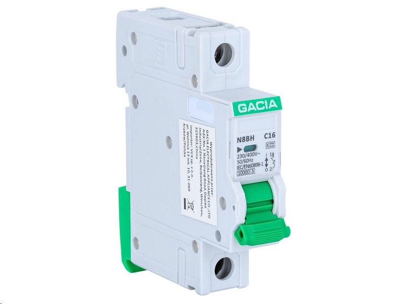 Jistič GACIA N8BH 230V/16A/C/10kA/1P na DIN lištu Jistič GACIA N8BH 230V/16A/C/10kA/1P na DIN lištu