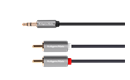 Kabel Jack 3,5mm - 2x CINCH  1m  Kruger&Matz Basic KM1218 