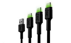  Kabel USB - USB-C Green Cell Ray 30, 120, 200 cm, LED podsvícení, QC3.0