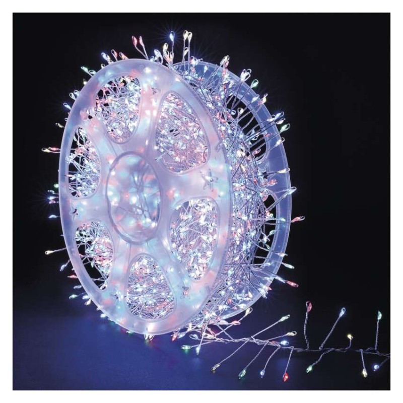 LED nano řetěz na cívce, stříbrný, 14,4 m, venkovní i vnitřní, multicolor, časovač LED nano řetěz na cívce, stříbrný, 14,4 m, venkovní i vnitřní, multicolor, časovač