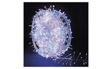 LED nano řetěz na cívce, stříbrný, 14,4 m, venkovní i vnitřní, multicolor, časovač