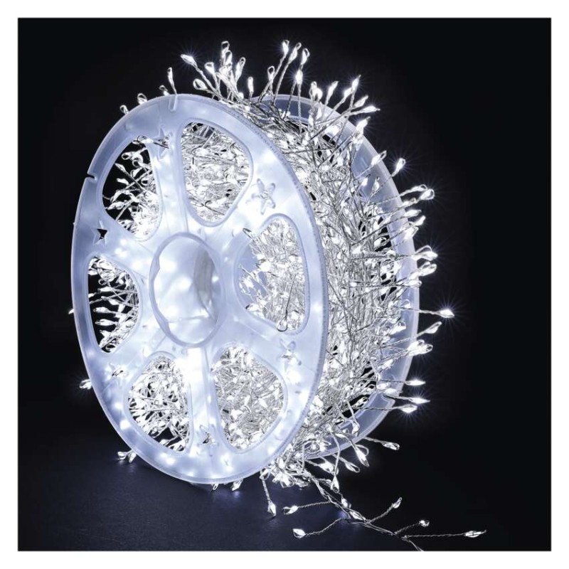 LED nano řetěz na cívce, stříbrný, 9,6 m, venkovní i vnitřní, studená bílá, časovač LED nano řetěz na cívce, stříbrný, 9,6 m, venkovní i vnitřní, studená bílá, časovač