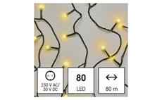 LED vánoční cherry řetěz – kuličky, 8 m, venkovní i vnitřní, teplá bílá, časovač