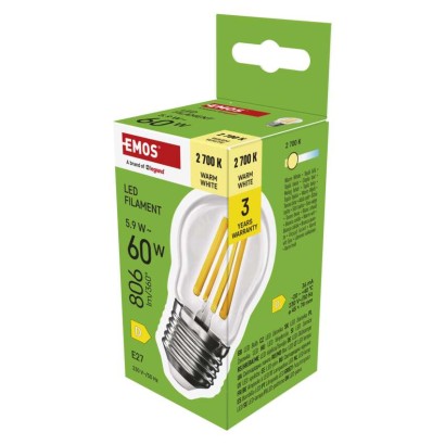 LED žárovka Filament Mini Globe / E27 / 5,9 W (60 W) / 806 lm / teplá bílá LED žárovka Filament Mini Globe / E27 / 5,9 W (60 W) / 806 lm / teplá bílá