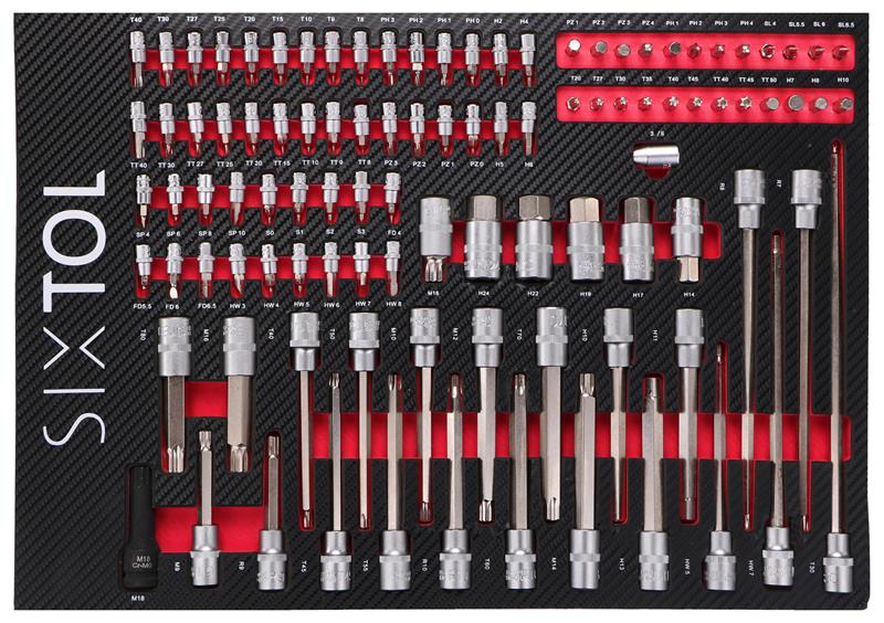 Modul s nářadím do dílenského vozíku MECHANIC TOOL TRAY 2, 102ks SIXTOL Modul s nářadím do dílenského vozíku MECHANIC TOOL TRAY 2, 102ks SIXTOL