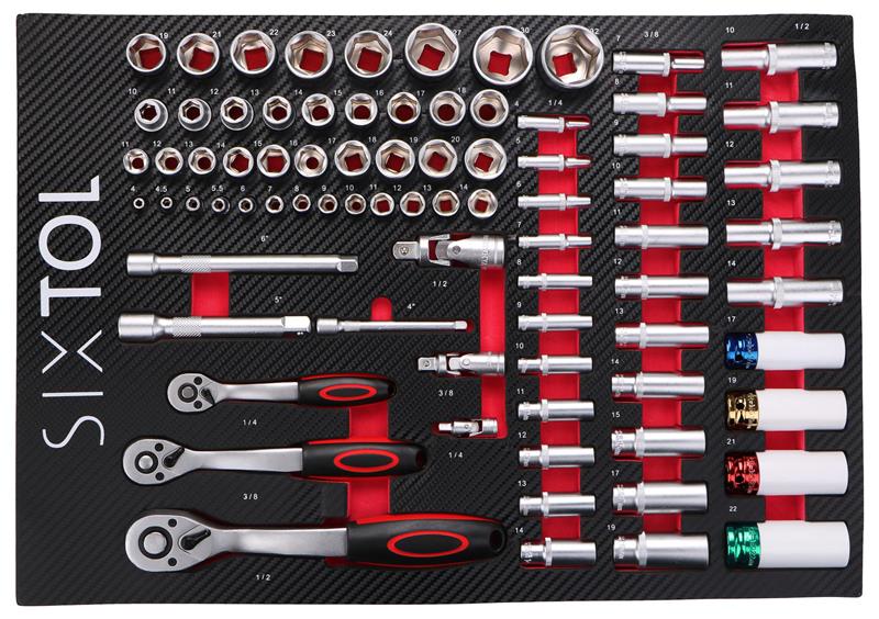 Modul s nářadím do dílenského vozíku MECHANIC TOOL TRAY 6, 80ks SIXTOL Modul s nářadím do dílenského vozíku MECHANIC TOOL TRAY 6, 80ks SIXTOL