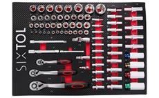 Modul s nářadím do dílenského vozíku MECHANIC TOOL TRAY 6, 80ks SIXTOL