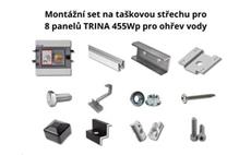 Montážní set na taškovou střechu pro 8 panelů TRINA 455Wp pro ohřev vody