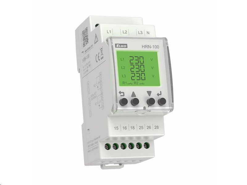 Multifunkční hlídací napěťové relé ELKO HRN-100/2 v 3F s LCD displejem Multifunkční hlídací napěťové relé ELKO HRN-100/2 v 3F s LCD displejem