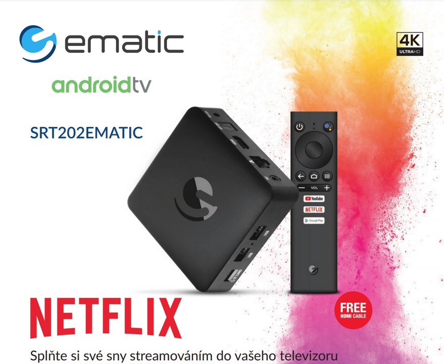 4K Android TV OTT Box SRT 202 EMATIC