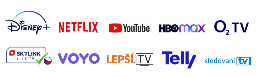 Netflix, Skylink Live Tv, Lepší.TV, Youtube