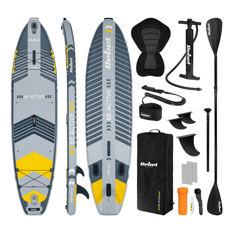 Paddleboard SUP REBEL ACTIVE PRO RBA-4518-G šedý, nosnost 220kg Paddleboard SUP REBEL ACTIVE PRO RBA-4518-G šedý, nosnost 220kg