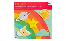 Petit Collage Robustní dřevěné puzzle Rainbow 
