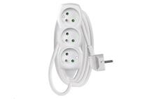 Prodlužovací kabel EMOS P0312 / 2 m / 3 zásuvky / bílý / PVC / 1 mm2