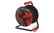Prodlužovací kabel EMOS P084253  PROFI na bubnu 25 m / 4 zás. / černý / guma-neopren / 230V / 2,5 mm2