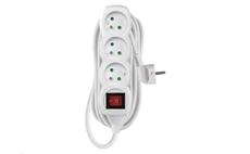 Prodlužovací kabel EMOS P1317 / 7 m / 3 zásuvky / s vypínačem / bílý / PVC / 1 mm2