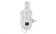 Prodlužovací kabel EMOS P1410 / 10 m / 4 zásuvky / s vypínačem / bílý / PVC / 1 mm2