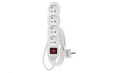 Prodlužovací kabel EMOS P1412 / 2 m / 4 zásuvky / s vypínačem / bílý / PVC / 1 mm2