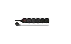 Prodlužovací kabel EMOS PC1513 / 3 m / 5 zásuvek / s vypínačem / černý / PVC / 1 mm2