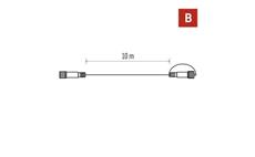 Prodlužovací kabel pro spojovací řetězy Premium černý, 10 m, venkovní i vnitřní