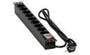 Prodlužovací přívod do Racku (19" RACK, 1U, AC 230V, vypínač, 9 zásuvek schuko, kabel 1,8m)