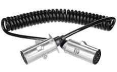 Propojovací spirálový kabel 7pin typ N TRAILER CABLE 13, kovová zástrčka, 24V, 3,5m SIXTOL