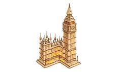 RoboTime dřevěné 3D puzzle hodinová věž Big Ben svítící 
