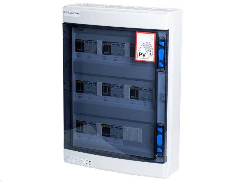 Rozváděč AZT DC8, T1+T2 IKA (1000V DC / 32A) pro 6 stringů IP65 certifikovaný Rozváděč AZT DC8, T1+T2 IKA (1000V DC / 32A) pro 6 stringů IP65 certifikovaný