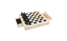 Small Foot Dřevěné kompaktní šachy 3v1 