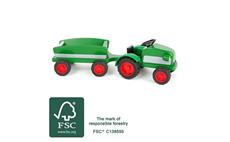 Small Foot Dřevěný traktor s vlečkou zelený 