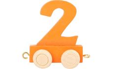 Vagónek dřevěné vláčkodráhy - barevné číslice - číslo 2 